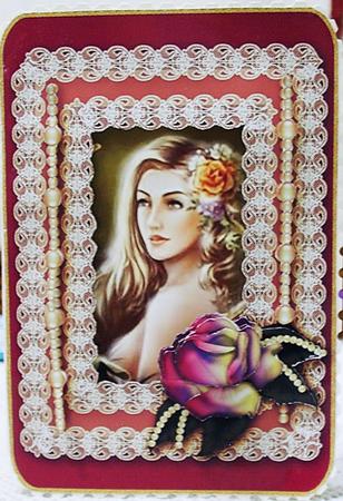 Romantic Pearls & Lace Card Front 3 by Angelina Two Bears