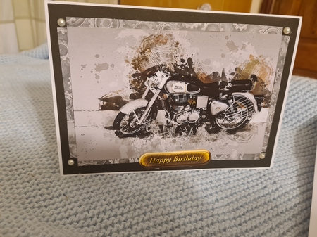 Vintage Motorbike 2 All Occasions A5 Card Topper by Anita chambers