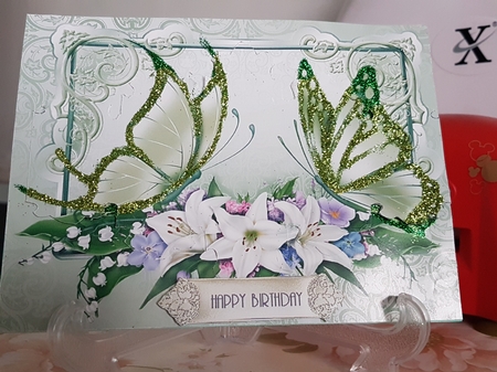 Butterflies and Flowers Panel Card Front by Anita chambers