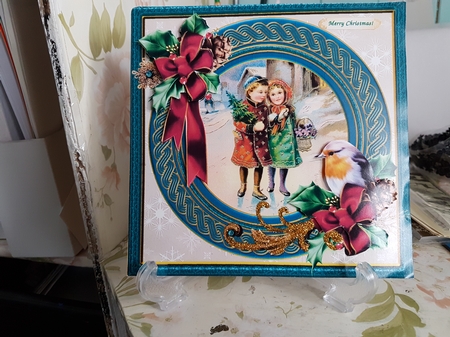Vintage Christmas Children and a Robin by Anita chambers