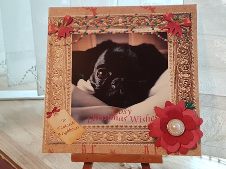 COSY CHRISTMAS WISHES - FRIEND/S NEIGHBOUR/S FAMILY BOSS ETC PUG by Anita chambers