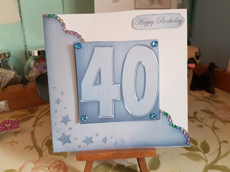 40th Metallic Age Cut and Fold Corner Card by Anita chambers