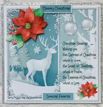 Poinsettia and reindeer by Anita Henery