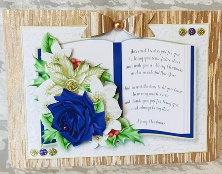Open Book Christmas Floral 4 by Anita Henery