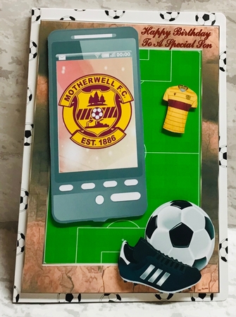 Football Phone Card for Motherwell Fan by Anita Henery