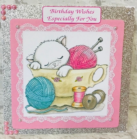 Two Cute Kitten Card Toppers by Anita Henery