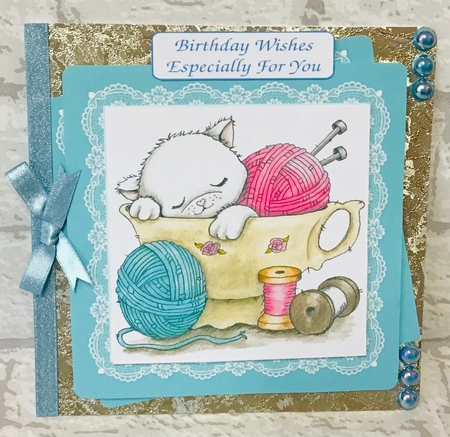 Two Cute Kitten Card Toppers by Anita Henery