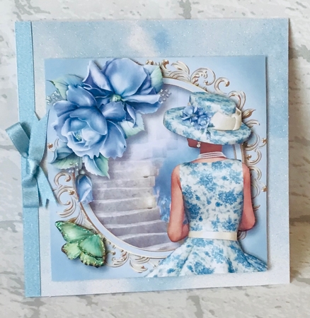 Soft Spring In Blue 8x8 by Anita Henery