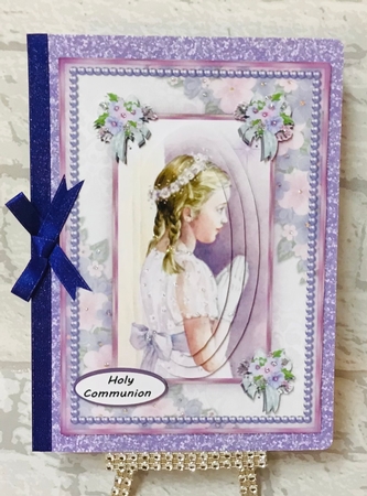 First Communion Girl in lovely flower frame by Anita Henery