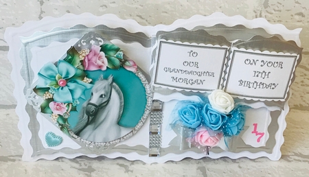 Pretty Pony - 6 inch circular topper with decoupage by Anita Henery
