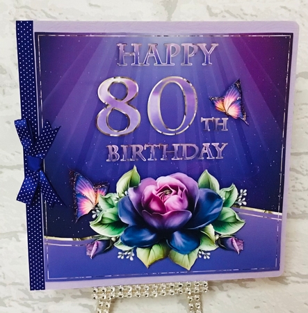 HAPPY 80TH BIRTHDAY W. DECOUPAGE by Anita Henery