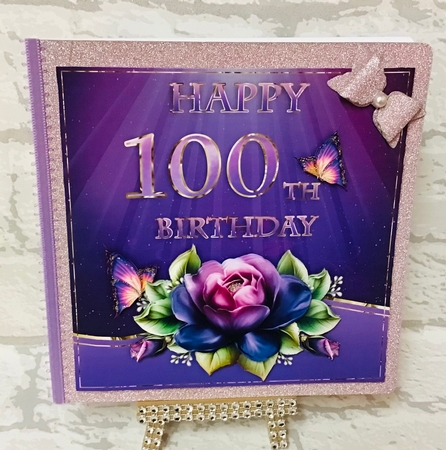HAPPY 100TH BIRTHDAY W. DECOUPAGE by Anita Henery