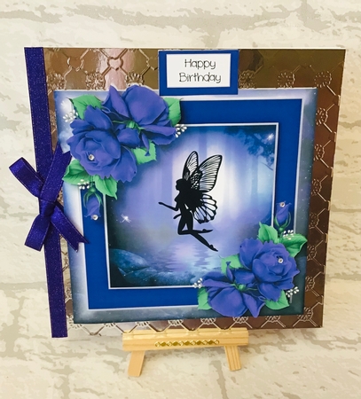 Beautiful Fairy Silhouette & Purple Roses 8x8 by Anita Henery