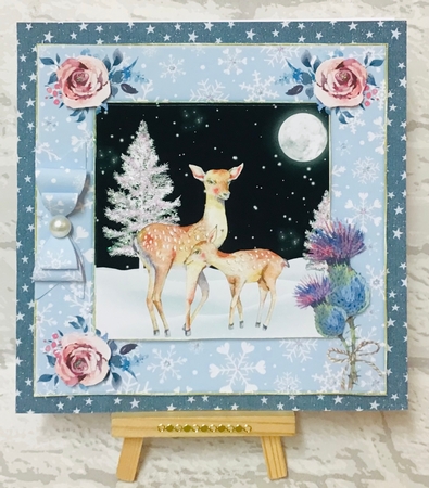 3 Christmas Mum and baby deer card fronts/toppers by Anita Henery