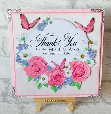 3 Floral Thank You card fronts/toppers by Anita Henery