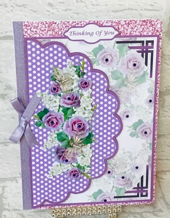 Stunning Mauve Floral Envelope Card by Anita Henery