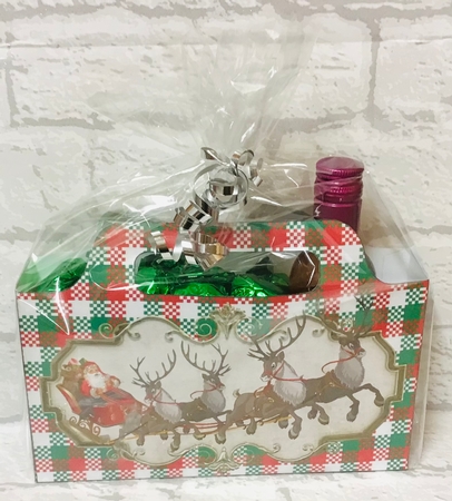 Pretty tote  bag with santa and tartan,  by Anita Henery