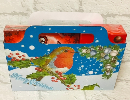 Pretty tote  bag with snow scene, and robin by Anita Henery