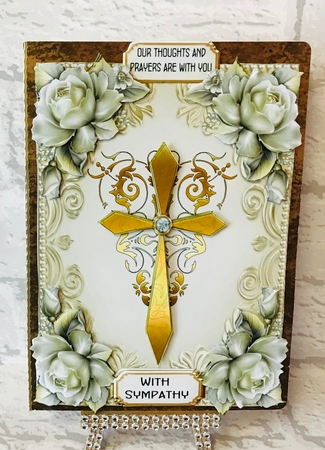 Sympathy 4 - A5 card front with decoupage by Anita Henery