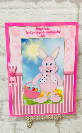 Large pink Easter bunny topper  by Anita Henery