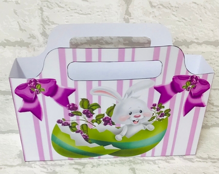 Lovely tote gift bag with easter bunny with purple berries by Anita Henery