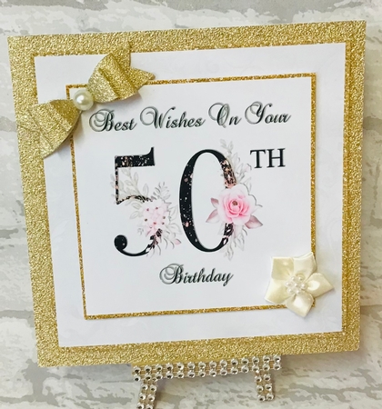 Floral Number Birthday Cards Kit - Ages 50,60,65 & 70 by Anita Henery