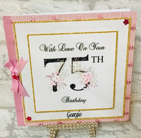 Floral Number 75 Birthday Card Front by Anita Henery