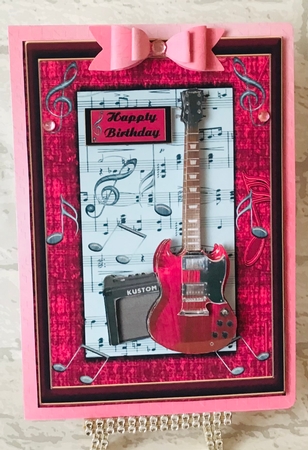 Guitar birthday pink by Anita Henery