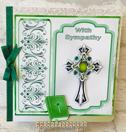 Sympathy 7 - 6x6 inch card front with decoupage by Anita Henery