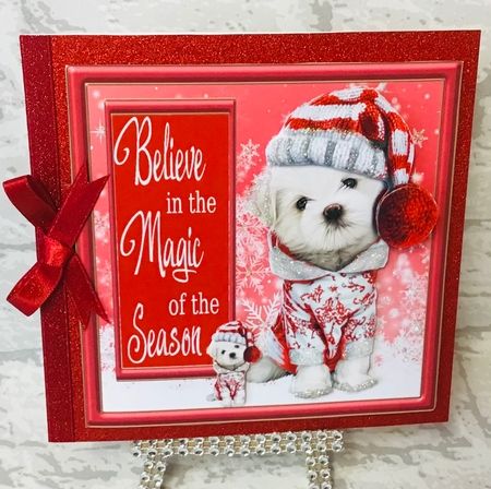 Christmas puppies toppers size approx. 5inches by 5inches  by Anita Henery