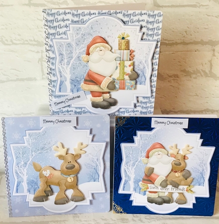 Santa and deer friends toppers by Anita Henery