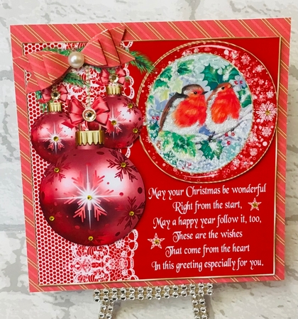 3 Red Christmas robin bauble card front/toppers(value sheet) 7 by Anita Henery