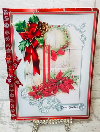Candles and poinsettia A5 by Anita Henery