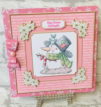 Cute Little Snowman - Pink by Anita Henery