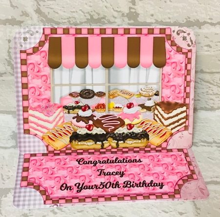 Pink bakery easel topper and stopper(no base) by Anita Henery