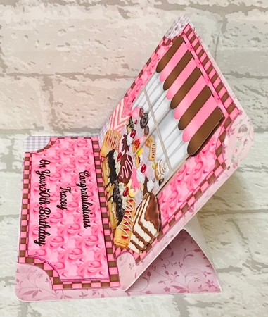 Pink bakery easel topper and stopper(no base) by Anita Henery