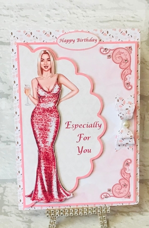 Pink Glamour Envelope Card by Anita Henery