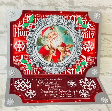 Red Christmas vintage plaque easel topper and stopper (no base) 4 by Anita Henery