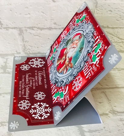 Red Christmas vintage plaque easel topper and stopper (no base) 4 by Anita Henery