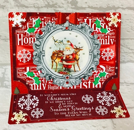 Red Christmas vintage plaque easel topper and stopper (no base) 5 by Anita Henery