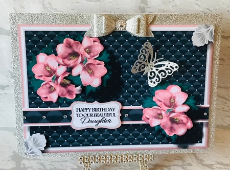 A5 Pinkaholic 1 Pyramid Stacker Card Front  by Anita Henery