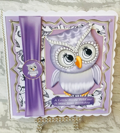 Lilac little birdy card front by Anita Henery