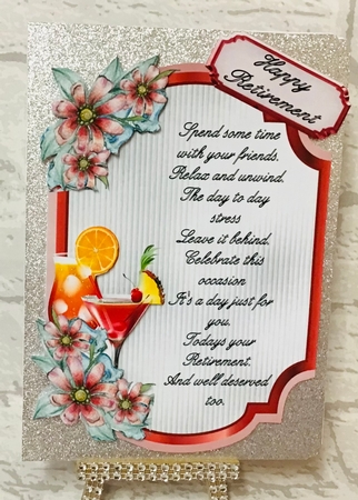 Retirement 4 - 7x5 inch topper with decoupage by Anita Henery