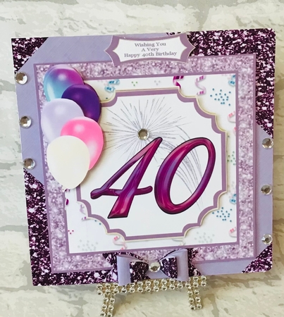 Happy 40th Birthday Wishes - 8x8 Mini Kit by Anita Henery