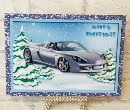 Christmas Sports Car 3D Decoupage by Anita Henery