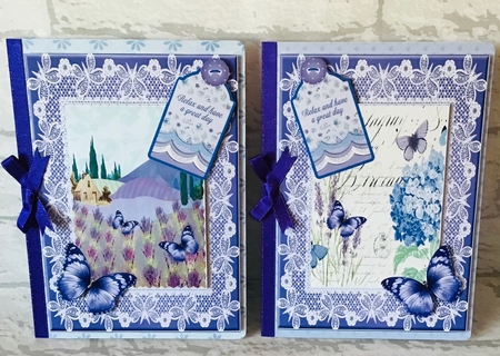 2 Lavender and butterfly card fronts by Anita Henery