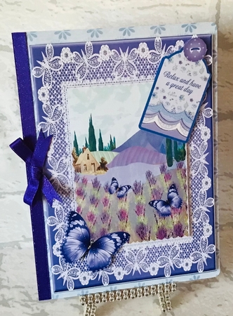 2 Lavender and butterfly card fronts by Anita Henery