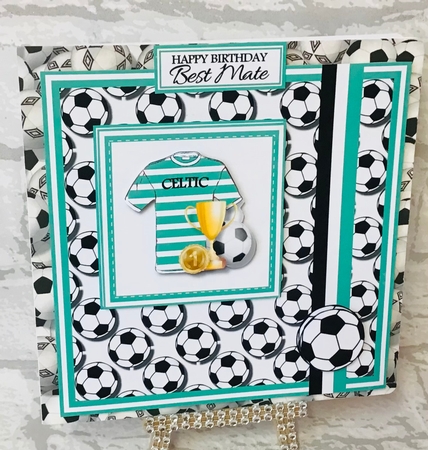 7x7 Celtic Card Front, Topper & Decoupage with Sentiments by Anita Henery
