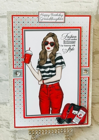 A5 Fashion is just an accessory Card Front, Topper and sentiments  by Anita Henery