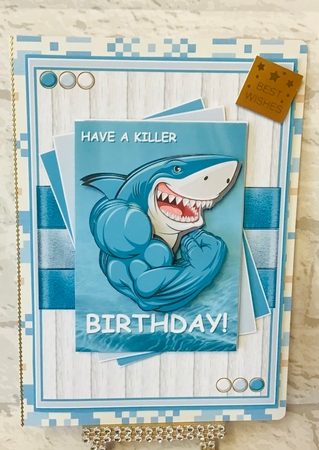 Killer shark Birthday  by Anita Henery